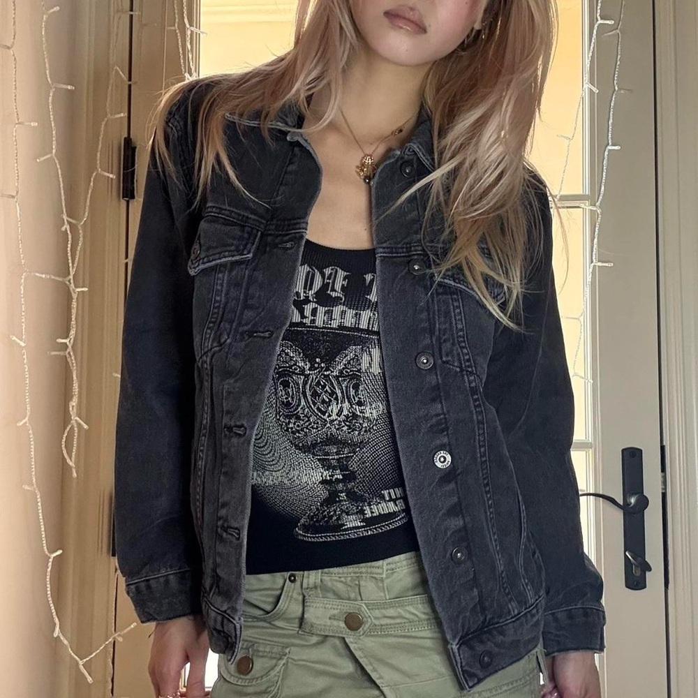Size Small Ragged Priest Grey/Faded Black Classic Denim/Jean Jacket - Picture 3 of 7